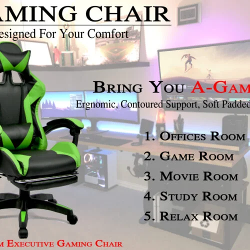 Gaming Office Chair Executive Computer Chairs PU Leather Racing Recliner