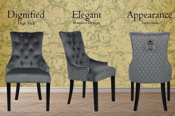 French Provincial Accent Dinning Chair- Luxury Model - Black