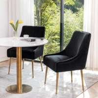 Black Velvet Accent Side Chair